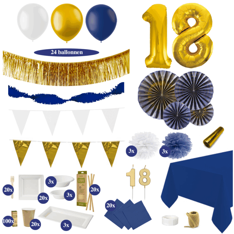 18 jaar versiering donkerblauw