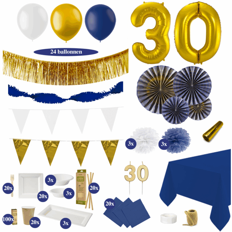 17abc30 30 jaar versiering donkerblauw