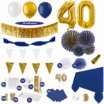 40 jaar versiering donkerblauw