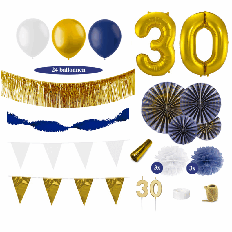 30 jaar versiering donkerblauw