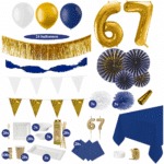 67 jaar verjaardag versiering donkerblauw